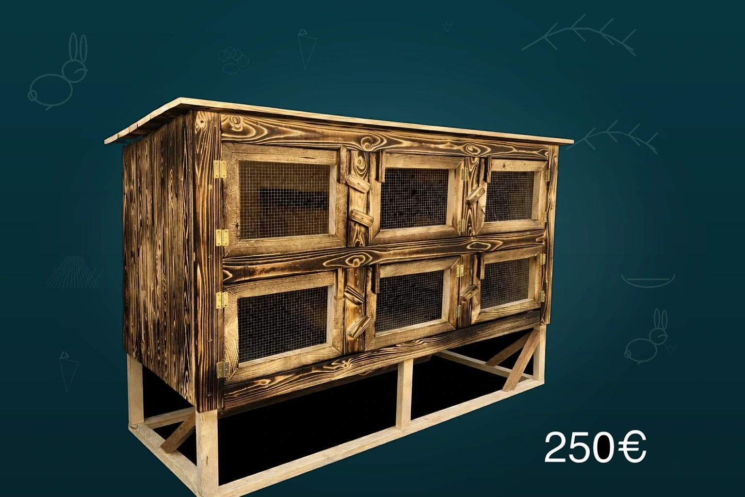 Opaľovaná šesťboxová králikáreň